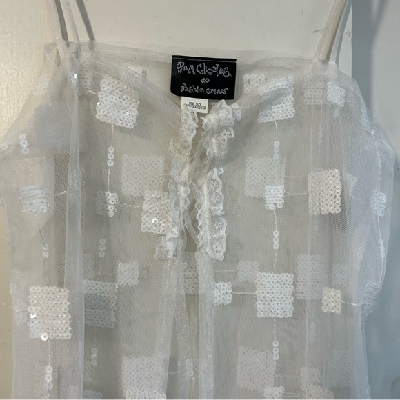 Pam Chorley sheer ivory  sequin maxi dress cover angelcore fairycore One Size - Picture 7 of 8